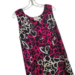 JULIANNA TAYLOR Women's 20W Pink Black White Career Casual Sleeveless Midi Dress
